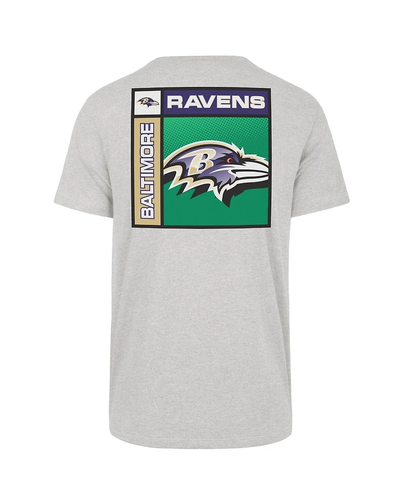 47 Brand Men's Gray Baltimore Ravens Chrome Plate Franklin T-Shirt