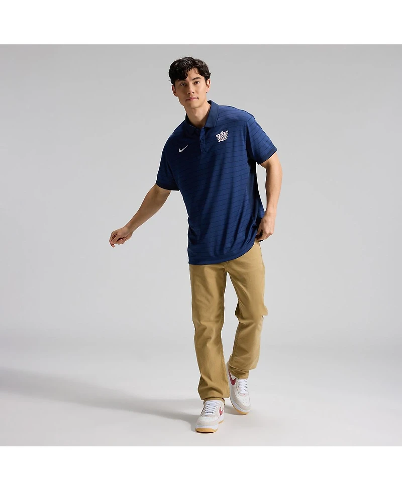 Nike Men's Navy Usa Baseball 2026 World Baseball Classic Victory Striped Dri-fit Polo Shirt