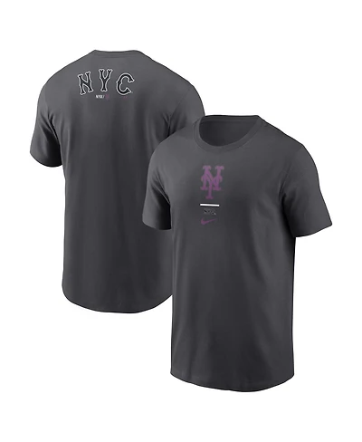 Nike Men's Anthracite New York Mets City Connect 2-Hit T-Shirt