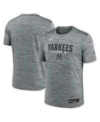 Nike Men's Heather Charcoal New York Yankees Authentic Collection Velocity Dri-fit T-Shirt