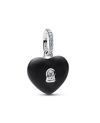 Pandora Matte Black Ceramic Heart Padlock Dangle Charm