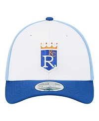 New Era Men's White/Royal Kansas City Royals Player Replica 39THIRTY M-Crown Flex Hat