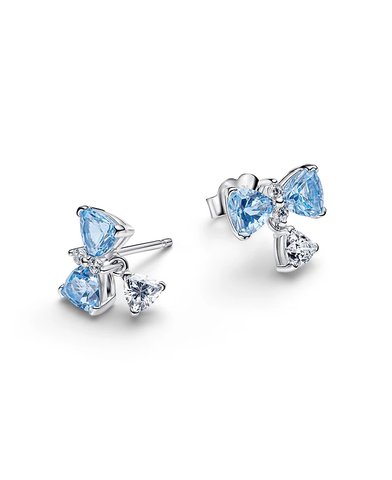 Pandora x Bridgerton Blue Bow Stud Earrings