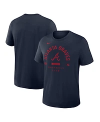Nike Men's Navy Atlanta Braves Authentic Collection Early Work Tri-Blend Dri-fit T-Shirt