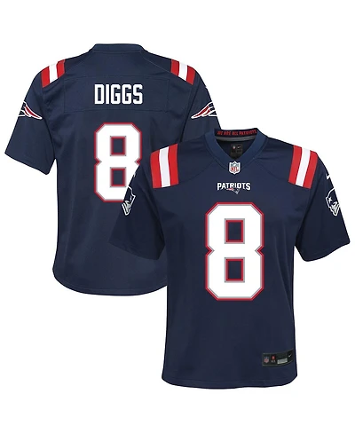 Nike Big Boys and Girls Stefon Diggs Navy New England Patriots Team Game Jersey