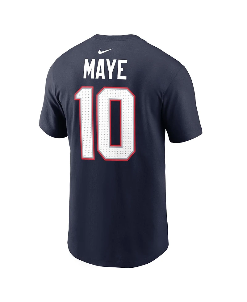 Nike Men's Drake Maye Navy New England Patriots Super Bowl Lx Patch Name Number T-Shirt