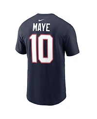 Nike Men's Drake Maye Navy New England Patriots Super Bowl Lx Patch Name Number T-Shirt