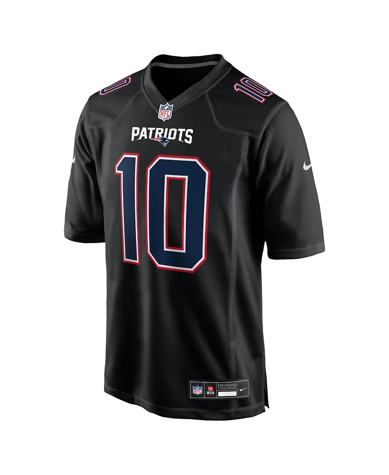 Nike Men's Drake Maye Carbon Black New England Patriots Fashion Game Jersey
