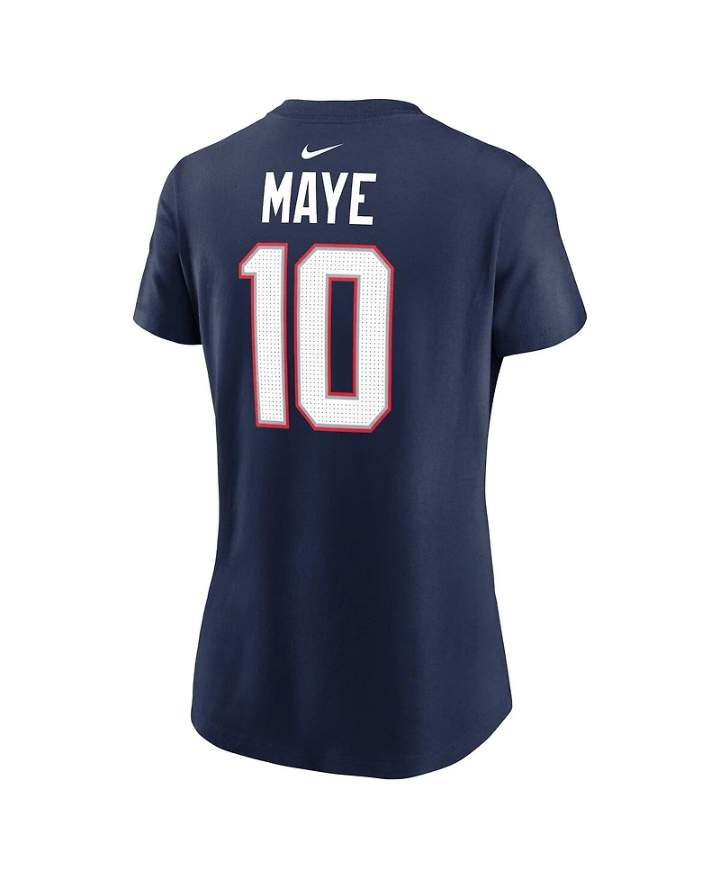 Nike Women's Drake Maye Navy New England Patriots Super Bowl Lx Patch Name Number T-Shirt