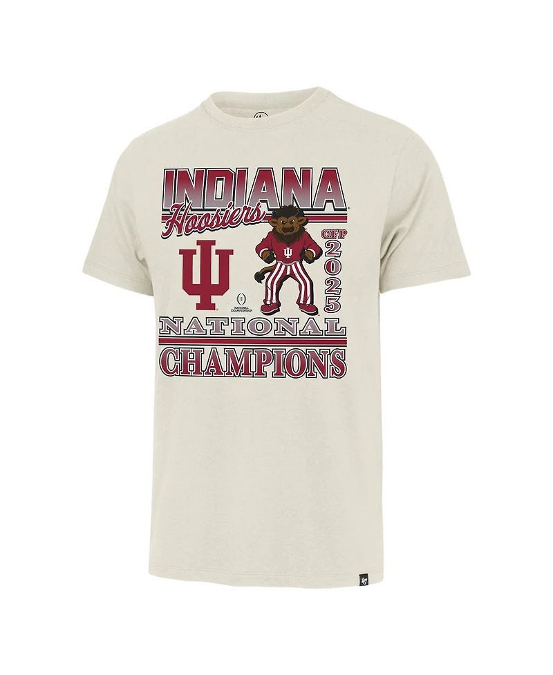 47 Brand Men's Natural Indiana Hoosiers College Football Playoff 2025 National Champions Big Tall Mascot T-Shirt
