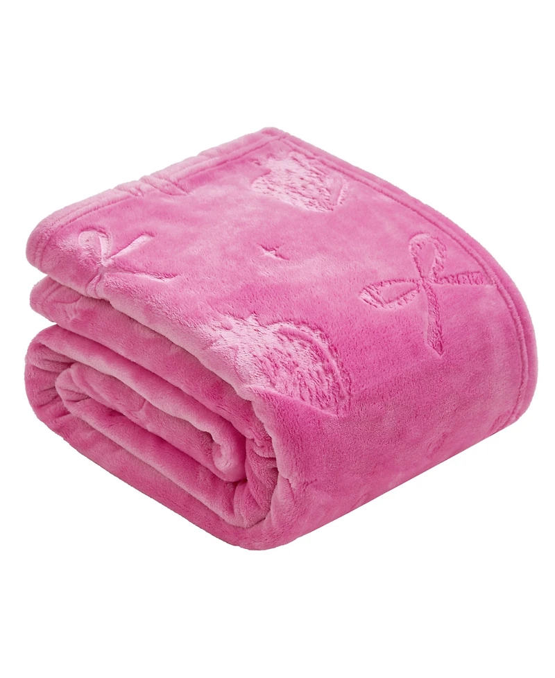 Juicy Couture Embossed Plush Oversized Throw, 60" x 70"
