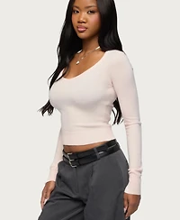 Edikted Women's Mercedes Knitted V Neck Sweaters