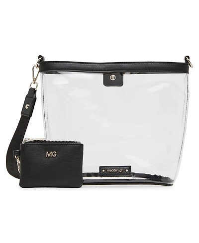 Madden Girl Cleo Clear Vinyl Bucket Crossbody Bag