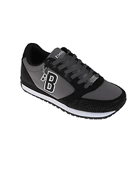 bebe Women's Sneaker with Embellised Upper and Dangle Charm