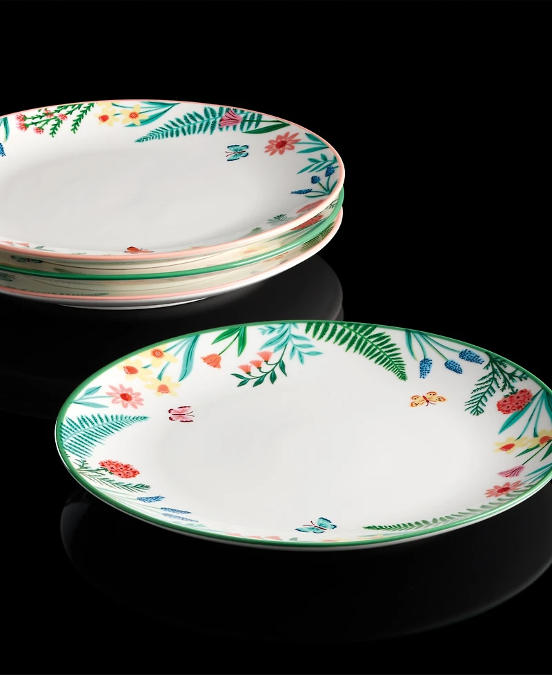 Oneida First Blooms Accent Plates, Set of 4, Service for 4