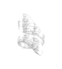 Curata Jewelry 925 Sterling Silver Hammered Adjustable Spoon Ring