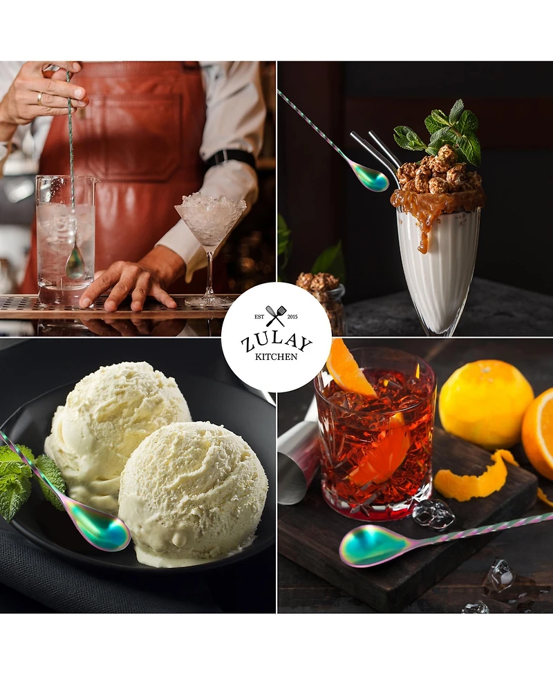 Premium 12 Inch Spiral Stainless Steel Cocktail Spoon