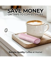 Powerful Handheld Mini FrothMate Milk Frother Stainless Steel