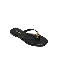 bebe Women's Bow Charm Flat Sandals