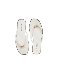 bebe Women's Bow Charm Flat Sandals