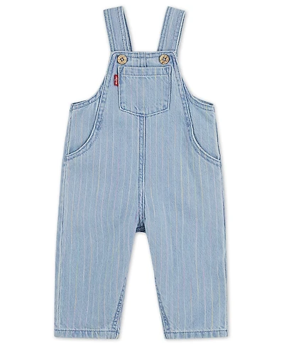 Levi's Baby Girls' Rainbow Striped Denim Overalls