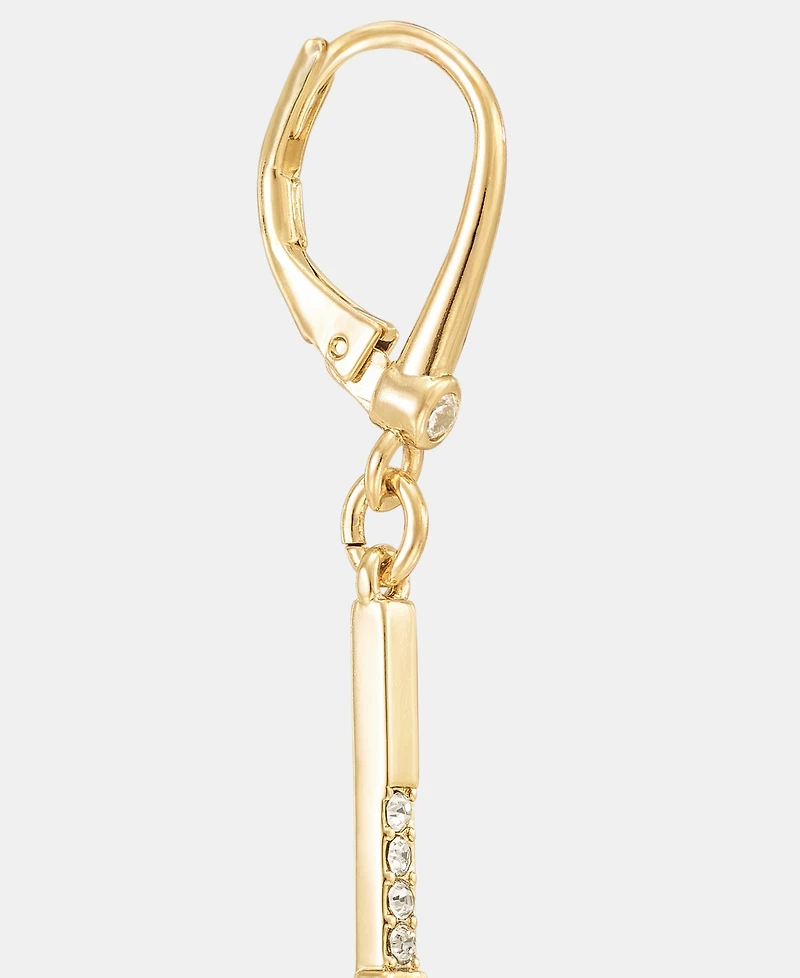 Dkny Gold-Tone Drama Crystal Pave Bar Linear Earrings