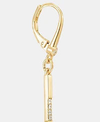 Dkny Gold-Tone Drama Crystal Pave Bar Linear Earrings