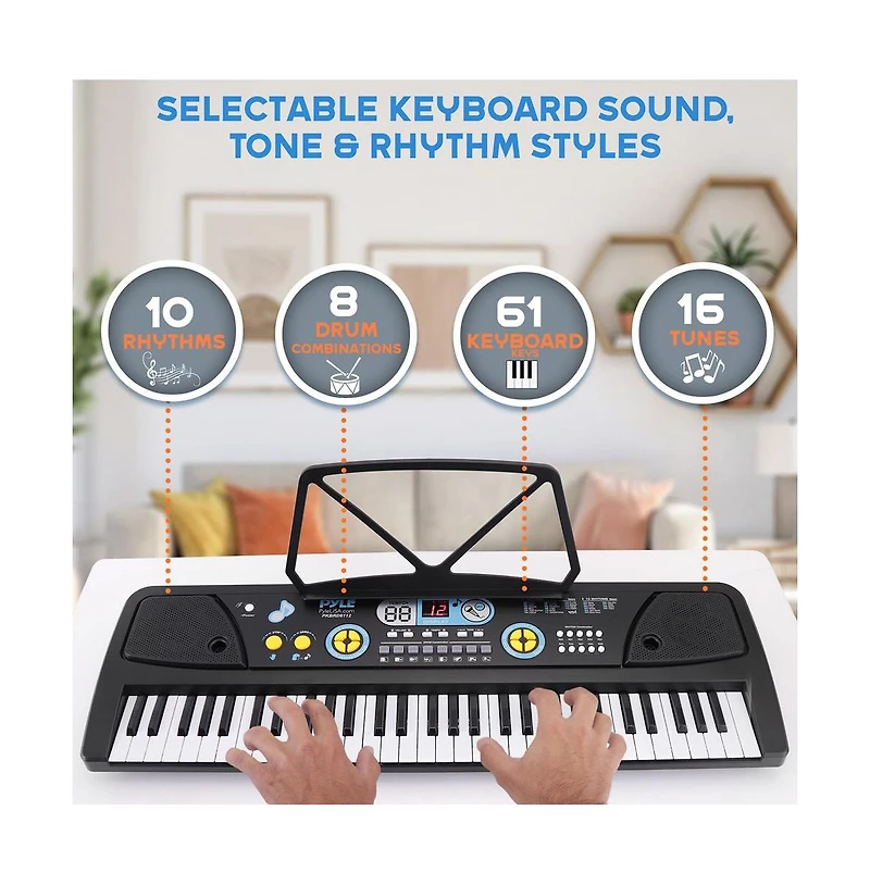 Pyle Portable Piano Keyboard & Microphone