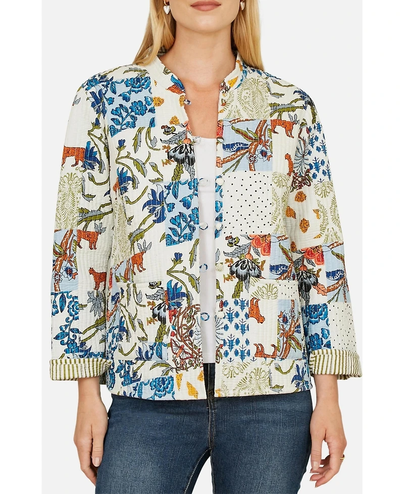 Yumi Women's Indian Patchwork Reversible Jacket