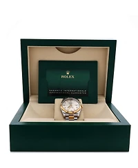 Pre-Owned Rolex Oyster Perpetual Datejust Automatic Watch in Stainless Steel and Gold with Diamond Markers 36mm