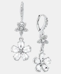 Givenchy Crystal Flower Double Drop Earrings