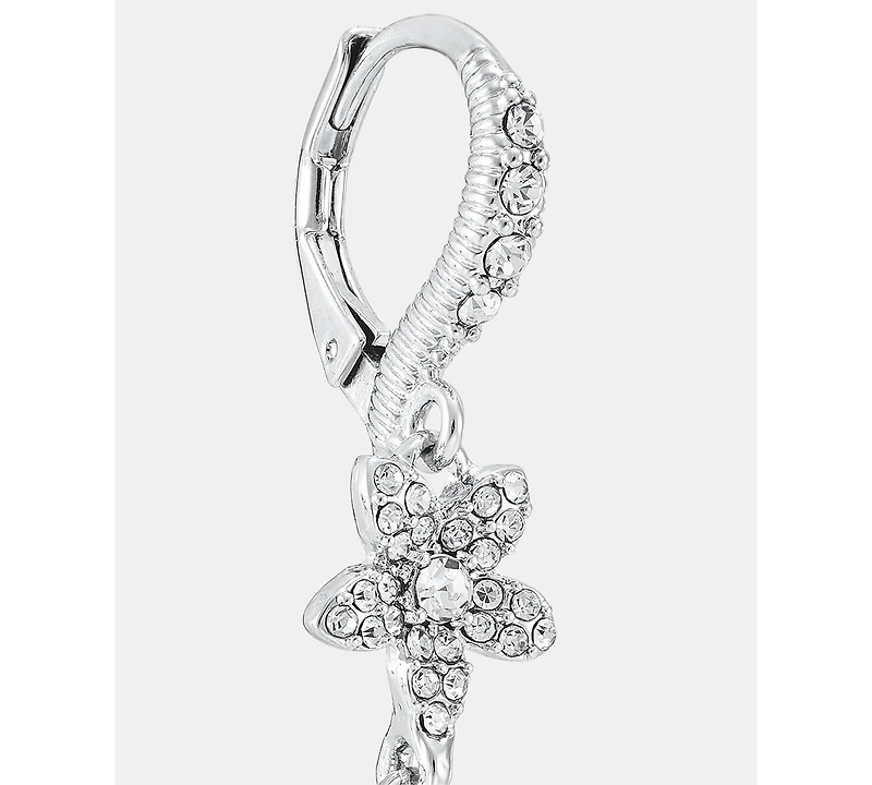 Givenchy Crystal Flower Double Drop Earrings