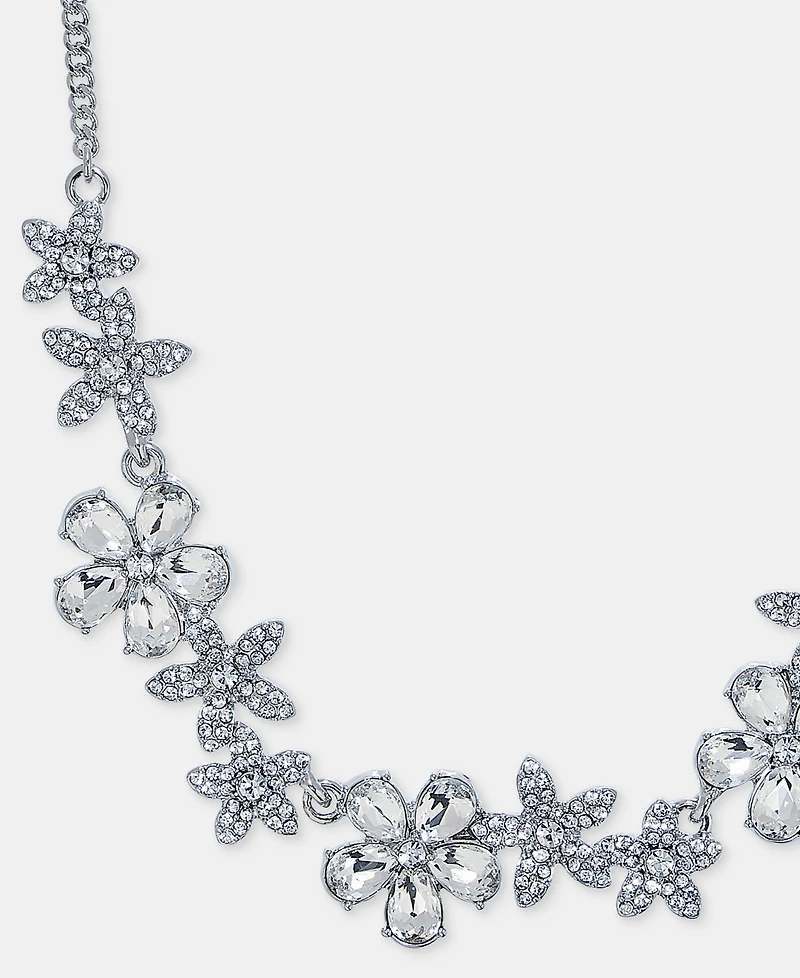 Givenchy Crystal Flower Statement Necklace, 16" + 3" extender
