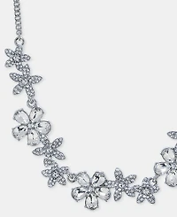 Givenchy Crystal Flower Statement Necklace, 16" + 3" extender