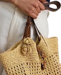 Lauren Ralph Lauren Crocheted Straw Flower Small Bag Charm
