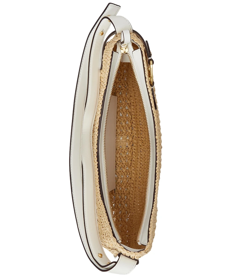 Lauren Ralph Lauren Crocheted Straw Medium Tasha Shoulder Bag