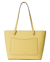 Lauren Ralph Crosshatch Leather Medium Karly Shopper Tote