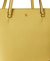 Lauren Ralph Crosshatch Leather Medium Karly Shopper Tote
