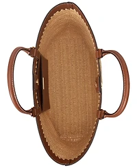Lauren Ralph Lauren Leather Straw Extra-Large Kyla Tote Bag