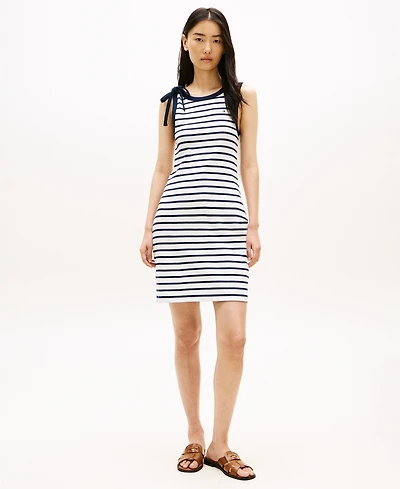 Tommy Hilfiger Women's Ribbed Bow Sleeveless Dress