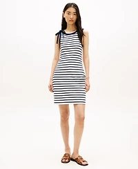 Tommy Hilfiger Women's Ribbed Bow Sleeveless Dress