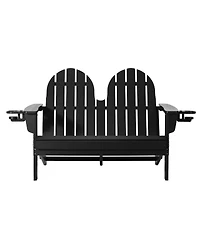 WestinTrends Outdoor Patio Hdpe Folding Adirondack Garden Bench