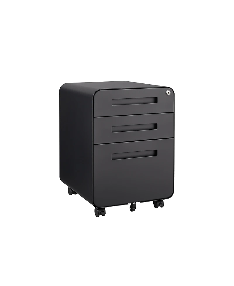Rainsken 3 Drawer Mobile File Cabinet, Under Office Desk Metal Filing Cabinet with 5 Wheels, Versatile Storage Cabinet for Legal/Letter/A4 Files