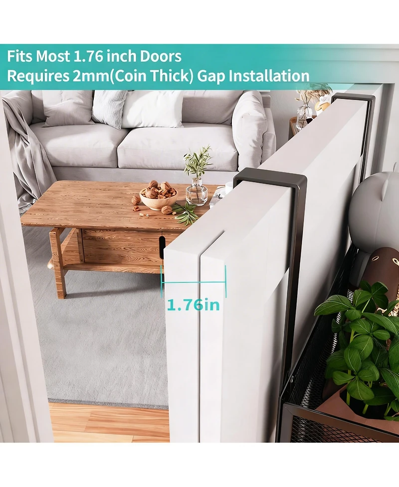 Yigii Over The Door Organizer with 9 Hooks & 2 Baskets - Rustproof, Waterproof, Portable