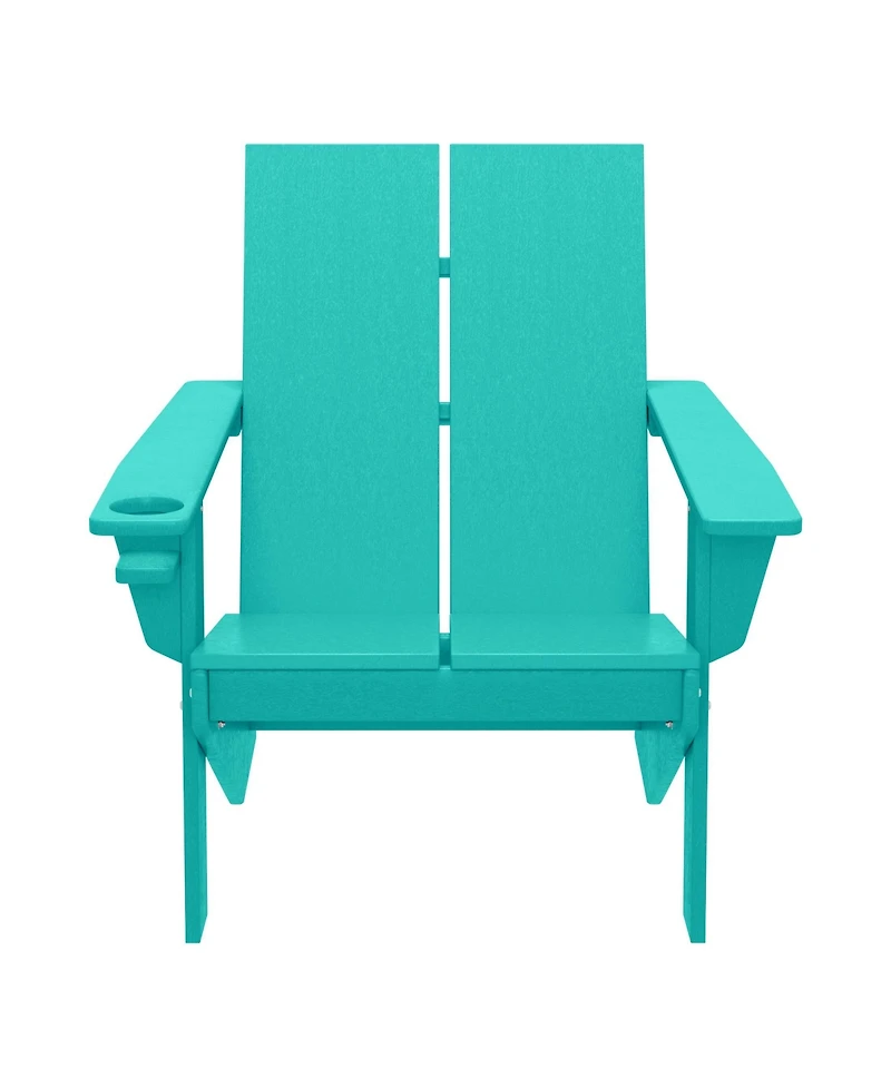 WestinTrends 8-Piece Modern Poly Folding Adirondack Chair Set