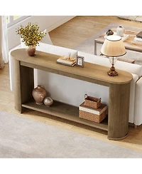 Tribesigns 63" Console Table with Shelf, Slim Entryway Sofa Table for Living Room