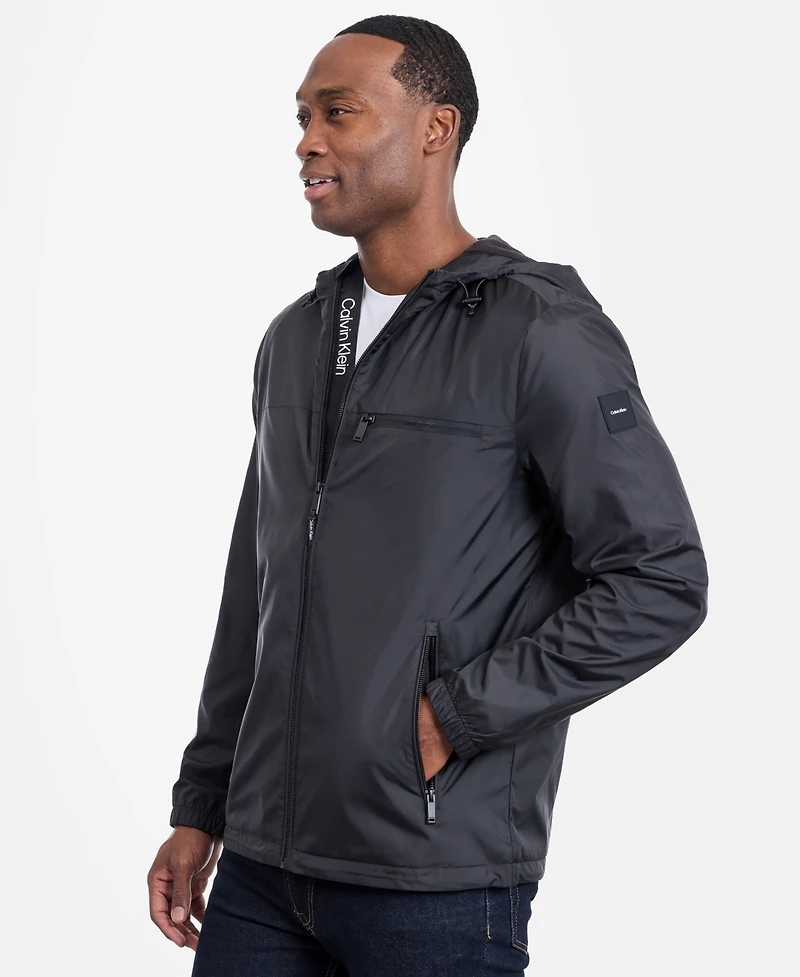 Calvin Klein Men's Logo Hooded Windbreaker