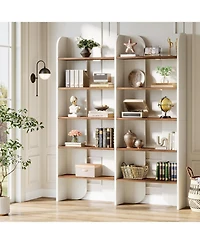 Tribesigns 5-Tier Farmhouse Bookshelf, 70.87-Inch Tall Double Wide Bookcase