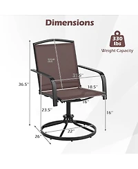 Gymax Patio Swivel Chairs Set of 4 w/ High Back & Round Metal Base for Backyard