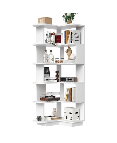 Rainsken 5-Tier Corner Bookshelf